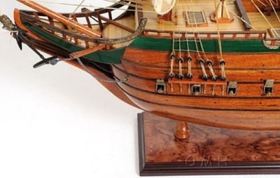 Casa Padrino Buque Insignia Batavia Marr&oacute;n / Multicolor 94 x 26,7 x H. 74,3 cm - Barco de Madera Hecho a Mano con Decoraci&oacute;n de Estilo Holand&eacute;s – Bild 4