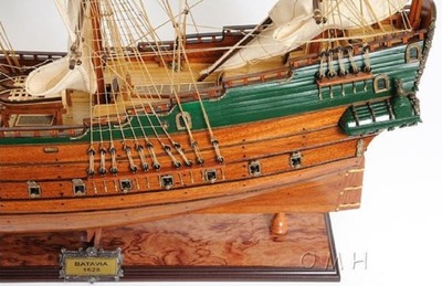 Casa Padrino Buque Insignia Batavia Marr&oacute;n / Multicolor 94 x 26,7 x H. 74,3 cm - Barco de Madera Hecho a Mano con Decoraci&oacute;n de Estilo Holand&eacute;s – Bild 6