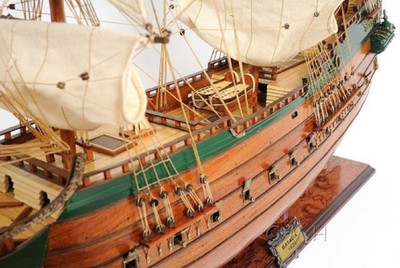 Casa Padrino Buque Insignia Batavia Marr&oacute;n / Multicolor 94 x 26,7 x H. 74,3 cm - Barco de Madera Hecho a Mano con Decoraci&oacute;n de Estilo Holand&eacute;s – Bild 7