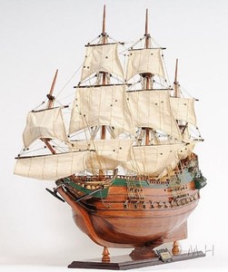 Casa Padrino Buque Insignia Batavia Marr&oacute;n / Multicolor 94 x 26,7 x H. 74,3 cm - Barco de Madera Hecho a Mano con Decoraci&oacute;n de Estilo Holand&eacute;s – Bild 8