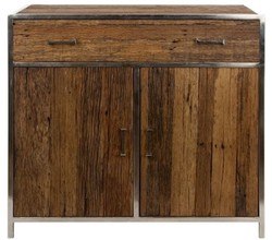 4251549352228 - Luxus Sideboard mit 2 TÃ¼ren und 1 Schublade Braun   Silber 90 x 40 x H 86 cm - Luxus MÃ¶bel