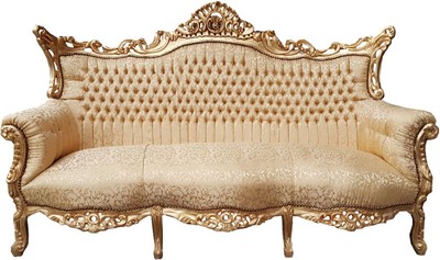4251549352372 - Barock 3er Sofa Gold Muster Gold - Wohnzimmer Möbel Couch Lounge 4251549352372 - Barock 3er Sofa Gold Muster Gold - Wohnzimmer Möbel Couch Lounge
