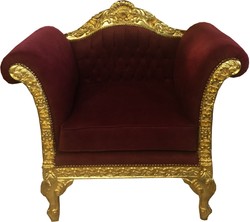 4251549352396 - Barock Lounge Sessel Bordeaux Rot   Gold MÃ¶bel Antik Stil - Wohnzimmer Club MÃ¶bel Sessel - Limited Edition