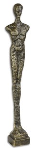 4251549352549 - Designer Gusseisen Figur Stehender Mann Antik Gold 81 x 54 x H 43 cm - Luxus Dekofigur