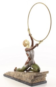 4251549352594 - Luxus Bronzefigur Hula Hoop TÃ¤nzerin mit Natursteinsockel Mehrfarbig 413 x 13 x H 499 cm - Luxus Deko