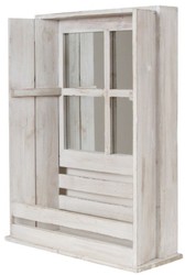 4251549352600 - Landhausstil Shabby Chic WandhÃ¤ngeschrank Antik WeiÃ 44 x 17 x H 59 cm - Handgefertigter HÃ¤ngeschrank mit Spiegel