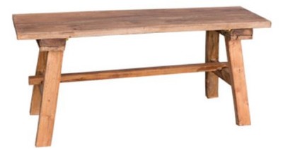 4251549352686 - Landhausstil Sitzbank Naturfarben 90 x 26 x H 41 cm - Zusammenklappbare Massivholz Bank