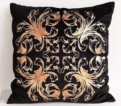 4251549352792 - Luxus Barock Kissen Schwarz   Gold 50 x 50 cm - Deko Accessoires