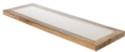 4251549352822 - Luxus Holz Keramik Deko Tablett Naturfaben   Creme 17 x 6 x H 2 cm - Deko Accessoires