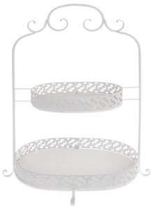 4251549352921 - Landhausstil Etagere 2-Stufig WeiÃ 46 x 30 x H 64 cm - Gastronomie Accessoires