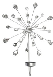 4251549352976 - Designer Wandkerzenhalter 4er Set Silber 24 x 6 x H 31 cm - Dekorative Wanddeko