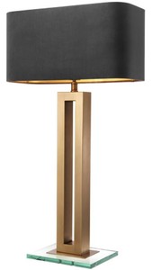 4251549353034 - Luxus Tischleuchte Antik Messingfarben   Schwarz 45 x 22 x H 845 cm - Hotel & Restaurant Tischlampe