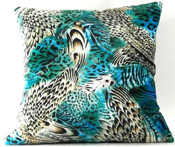 4251549353041 - Luxus Deko Kissen Colorado Feathers Mehrfarbig 45 x 45 cm - Feinster Samtstoff - Luxus Kollektion