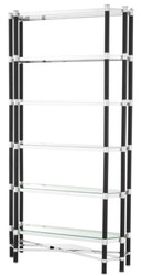 4251549353232 - Luxus Wohnzimmer Regalschrank Silber   Schwarz 110 x 35 x H 220 cm - Wohnzimmerschrank