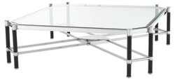 4251549353249 - Luxus Couchtisch Silber   Schwarz 115 x 115 x H 35 cm - Luxus WohnzimmermÃ¶bel