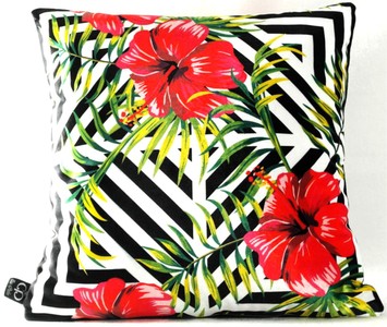 4251549353270 - Luxus Deko Kissen Pittsburgh Flowers Mehrfarbig 45 x 45 cm - Feinster Samtstoff - Wohnzimmer Kissen