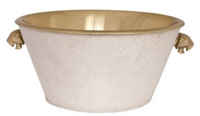 4251549353553 - Luxus WeinkÃ¼hler Messingfarben   WeiÃ Ã 46 x H 22 cm - Gastronomie Accessoires