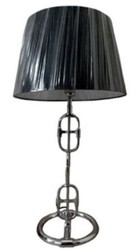 4251549353973 - Designer Tischleuchte Silber   Schwarz Ã 25 x H 58 cm - Luxus Lampe mit rundem Lampenschirm