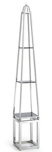 4251549354000 - Luxus Wohnzimmer Regalschrank Silber   Schwarz 28 x 28 x H 170 cm - Wohnzimmerschrank