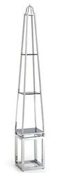 4251549354000 - Luxus Wohnzimmer Regalschrank Silber   Schwarz 28 x 28 x H 170 cm - Wohnzimmerschrank