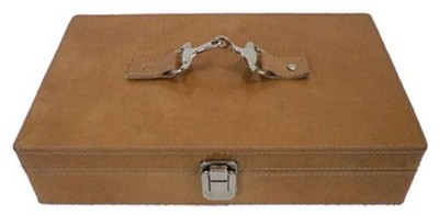 4251549354178 - Luxus Leder Uhrenbox Braun   Silber 25 x 20 x H 10 cm - Luxus Accessoires