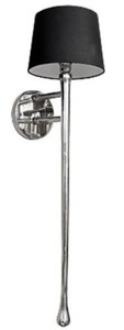 4251549354239 - Luxus Wandleuchte Silber   Schwarz 19 x 20 x H 103 cm - Hotel & Restaurant Wandlampe mit Lampenschirm