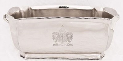 4251549354260 - Luxus Messing WeinkÃ¼hler Silber 34 x 185 x H 145 cm - Hotel & Restaurant Accessoires