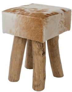 4251549354314 - Landhausstil Fellhocker Braun Weià Naturfarben 30 x 30 x H 45 cm - Sitzhocker mit Massivholz Beinen 4251549354314 - Landhausstil Fellhocker Braun Weià Naturfarben 30 x 30 x H 45 cm - Sitzhocker mit Massivholz Beinen