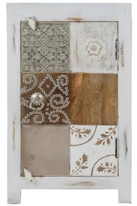 4251549354383 - Landhausstil Shabby Chic Kommode Antik Weià Mehrfarbig 40 x 32 x H 70 cm - Kleiner Landhausstil Schrank mit Tür 4251549354383 - Landhausstil Shabby Chic Kommode Antik Weià Mehrfarbig 40 x 32 x H 70 cm - Kleiner Landhausstil Schrank mit Tür