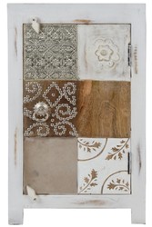 4251549354383 - Landhausstil Shabby Chic Kommode Antik Weià Mehrfarbig 40 x 32 x H 70 cm - Kleiner Landhausstil Schrank mit Tür 4251549354383 - Landhausstil Shabby Chic Kommode Antik Weià Mehrfarbig 40 x 32 x H 70 cm - Kleiner Landhausstil Schrank mit Tür