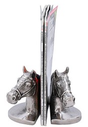 4251549354505 - Luxus BuchstÃ¼tzen Set PferdekÃ¶pfe Silber   Schwarz 17 x 9 x H 14 cm - Luxus Accessoires