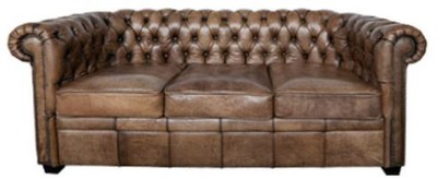 4251549354512 - Luxus Chesterfield BÃ¼ffelleder Sofa Vintage Braun 192 x 92 x H 73 cm - Luxus MÃ¶bel