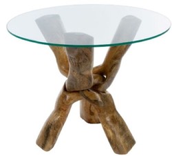 4251549354895 - Luxus Glastisch Braun à 60 x H 48 cm - Dreibeiniger Runder Wohnzimmertisch 4251549354895 - Luxus Glastisch Braun à 60 x H 48 cm - Dreibeiniger Runder Wohnzimmertisch