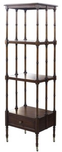 4251549354970 - Luxus Regalschrank mit Schublade Dunkelbraun 44 x 36 x H 163 cm - Luxus QualitÃ¤t