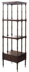 4251549354970 - Luxus Regalschrank mit Schublade Dunkelbraun 44 x 36 x H 163 cm - Luxus QualitÃ¤t