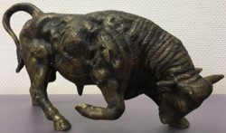 4251549355038 - Luxus Bronzefigur Stier Bronze   Gold 38 x 13 x H 23 cm - Luxus Dekofigur