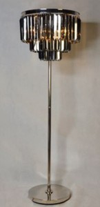 4251549355366 - Luxus Stehleuchte Silber   Schwarz Ã 54 x H 161 cm - Runde Stehlampe mit Kristallglas