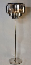 4251549355366 - Luxus Stehleuchte Silber   Schwarz Ã 54 x H 161 cm - Runde Stehlampe mit Kristallglas