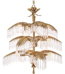 4251549355458 - Luxus Kristallglas Kronleuchter Vintage Messingfarben 80 x 80 x H 88 cm - Luxus QualitÃ¤t