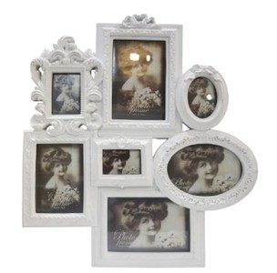 4251549355588 - Barock 7er Bilderrahmen WeiÃ 41 x 4 x H 45 cm - Deko Accessoires im Barockstil