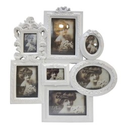 4251549355588 - Barock 7er Bilderrahmen WeiÃ 41 x 4 x H 45 cm - Deko Accessoires im Barockstil