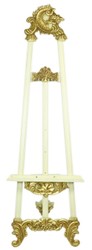 4251549355687 - Barock Staffelei WeiÃ   Gold 55 x H 170 cm - Prunkvolle Massivholz Staffelei mit ausklappbarem StÃ¤nder
