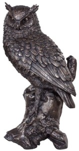 4251549355823 - Luxus Deko Bronzefigur Eule Bronze 19 x 15 x H 36 cm - Bronze Skulptur
