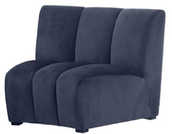 4251549355830 - Luxus Samt Couch Mitternachtsblau 109 x 95 x H 835 cm - Gebogenes & Erweiterbares Luxus Wohnzimmer Sofa
