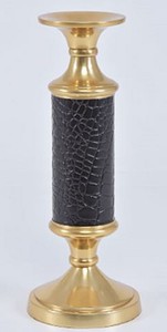 4251549356097 - Luxus KerzenstÃ¤nder Messing Gold   Schwarz Ã 11 x H 30 cm - Hotel & Restaurant Accessoires