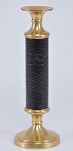 4251549356103 - Luxus KerzenstÃ¤nder Messing Gold   Schwarz Ã 12 x H 36 cm - Hotel & Restaurant Accessoires