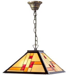 4251549356363 - Luxus Tiffany HÃ¤ngeleuchte Schwarz   Mehrfarbig 40 x 40 cm - Handgefertigte Pendelleuchte aus 64 Teilen