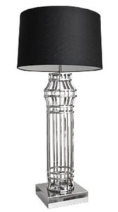 4251549356387 - Luxus Tischleuchte Silber   Schwarz Ã 30 x H 102 cm - Luxus Wohnzimmerlampe