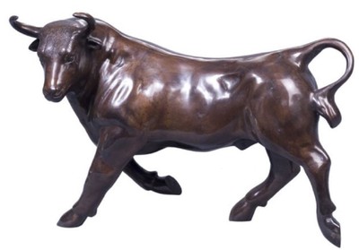 4251549356509 - Deko Bronzefigur Stier Bronze 56 x 22 x H 40 cm - Luxus Skulptur