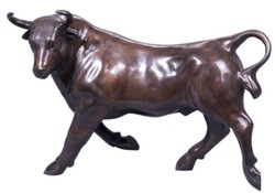 4251549356509 - Deko Bronzefigur Stier Bronze 56 x 22 x H 40 cm - Luxus Skulptur